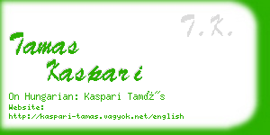 tamas kaspari business card